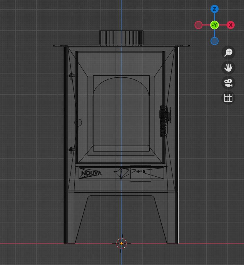 modelado 3d para video spot y realidad aumentada nouva estufa a leña